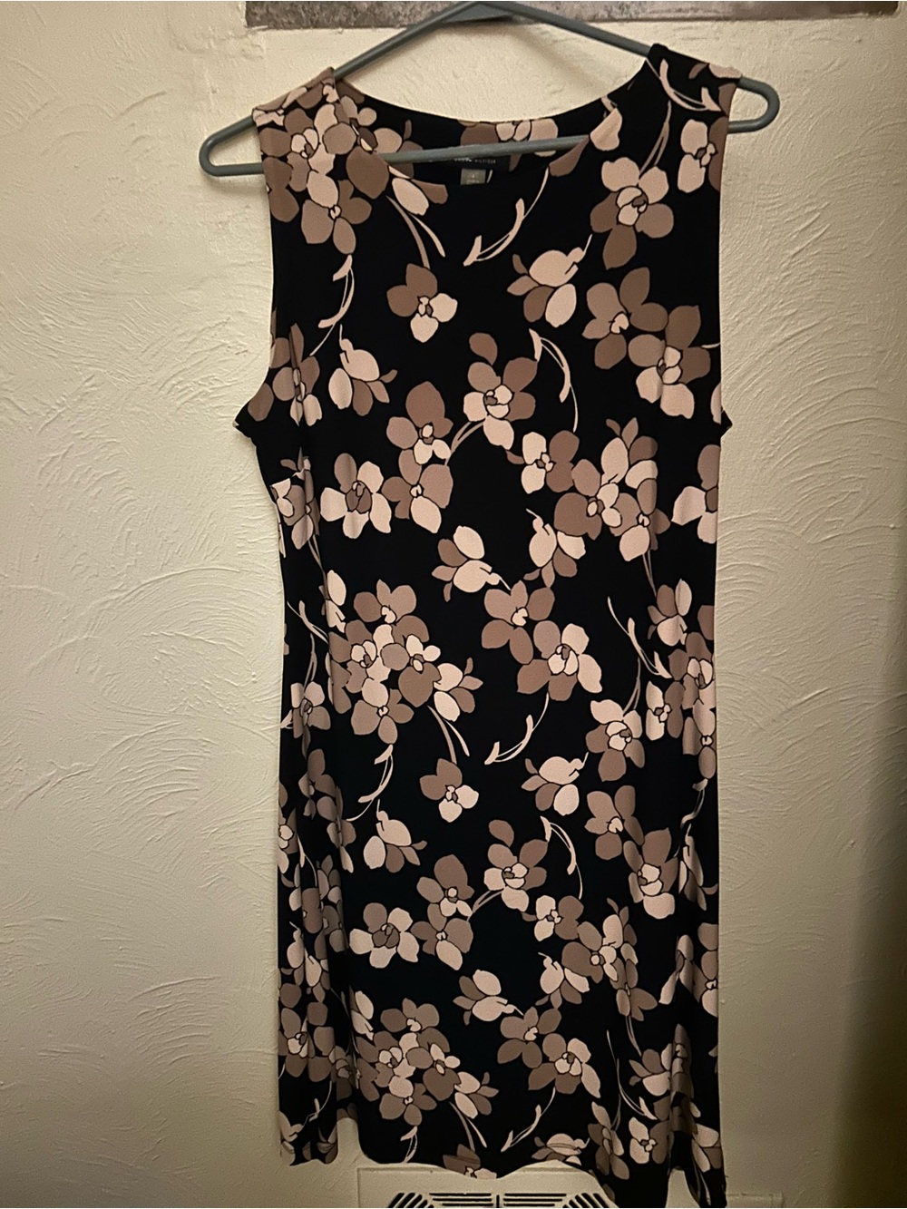 Tommy Hilfiger Navy Sleeveless Knee Length Dress with Blush Floral Print